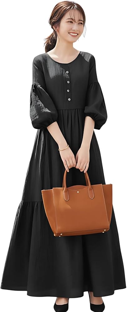 Amazon.co.jp: [ワン アンブ] パフスリーブ ワンピース レディース